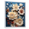 thumbnail image 2 of Designart "Zen-Like Flower Garden In Beige And Blue" Plants Floater Framed Wall Art Living Room, 2 of 5
