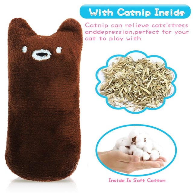 Cat Catnip Toys - Suministros para mascotas Gatito Juguetes de peluche para masticar para gatos (café) Ndcxsfigh Nuevos Originales