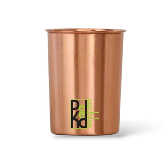 Peekdee Copper Tumbler 300 ml (10.14 oz) – Set of 1 | Ayurvedic Health Benefit Drinking Water Glass | Pure Copper Plain Tumbler