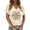 Beige, variant on Women’s Vintage 1974 Print T-Shirt, V-Neck Rolled Sleeve Loose Fit Casual Birthday Tee Pink S