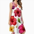 thumbnail image 2 of Tropical Hibiscus Flower Pattern Casual Sleeveless Loose Sundress Dress For Women Summer Dress Daily Woman, 2 of 4