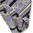 thumbnail image 4 of Colletc Color Mens 100% Silk Purple Paisley Pocket Square, Hand-Rolled, 43x43cm 17" x 17", 4 of 5