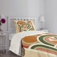 thumbnail image 3 of Ambesonne Monstera Quilted Bedspread Set 2 Pcs, Boho Mid Century Abstract, Twin Size, Dark Rust Beige Green, 3 of 5