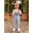 thumbnail image 4 of RUINIXCW Toddler Baby Boy Striped Jumpsuits Embroidery Sleeveless Overall Pants, 4 of 8