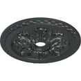thumbnail image 3 of Ekena Millwork 23 5/8"OD x 3"ID x 2"P Bordeaux Deluxe Ceiling Medallion (Fits Canopies up to 4"), Hand-Painted Pewter, 3 of 6