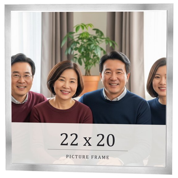 22x20 Frame Silver Real Wood Picture Frame Width 0.75 inches | Interior Frame Depth 0.5 inches |