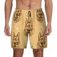thumbnail image 2 of Picia German Shepherd Dog pattern Mens Swim Trunks with Compression Liner Stretch Beach Shorts Quick Dry with Zipper Pockets No-Chafing Board Shorts-Small, 2 of 9