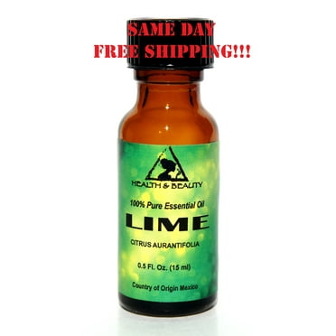 LIME ESSENTIAL OIL AROMATHERAPY 100% PURE NATURAL GLASS BOTTLE 0.5 OZ, 15 ml