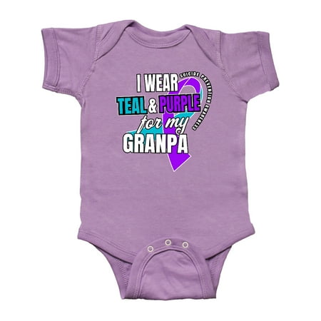 

Inktastic Suicide Prevention I Wear Teal and Purple for My Granpa Gift Baby Boy or Baby Girl Bodysuit