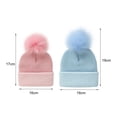 thumbnail image 5 of 0-4 Years Kids Beanie Age Warm Chunky Thick Stretchy Knit Slouch Beanie Skull Kids Hat with Pom, 5 of 8
