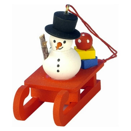 Christian Ulbricht Snowman on Sled Ornament