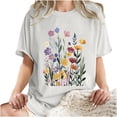 thumbnail image 6 of pwebopa Women's Trendy Oversized T Shirt Floral Graphic Tee Crewneck Short Sleeve Loose Cute Going Out Summer Tops, 6 of 6