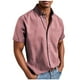 thumbnail image 2 of Blusa y camisa de manga corta con cuello vuelto para hombre, color liso, informal, holgada, con botones y bolsillo, blusa de manga corta con cuello vuelto, blusa de poliéster para hombre, 2 of 5