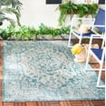 thumbnail image 2 of SAFAVIEH Courtyard Euclid Medallion Indoor/Outdoor Area Rug, Grey/Blue, 5'3" x 7'7", 2 of 10