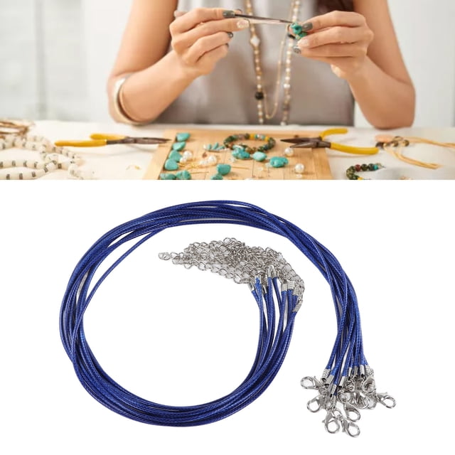 100PCS Jewelry Making Rope Waxed Necklace Cord With Lobster Clasp Adjustable Length Colorful Nylon Waxed Cord For Bracelet Necklace And Jewelry Making