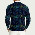 thumbnail image 4 of Havenx Knit Sweater for Men Crewneck Funky Mardi Gras Printed Pullover Long Sleeve Knitted Tops Pullovers Mask Print Holiday Party Thermal Carnival Casual Blouses,Dark Blue 3XL, 4 of 6