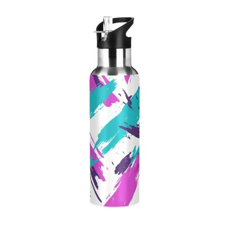 

Yayeee 20oz Double Wall Stainless Steel Water Bottle with Flip Straw Abstract Drawing