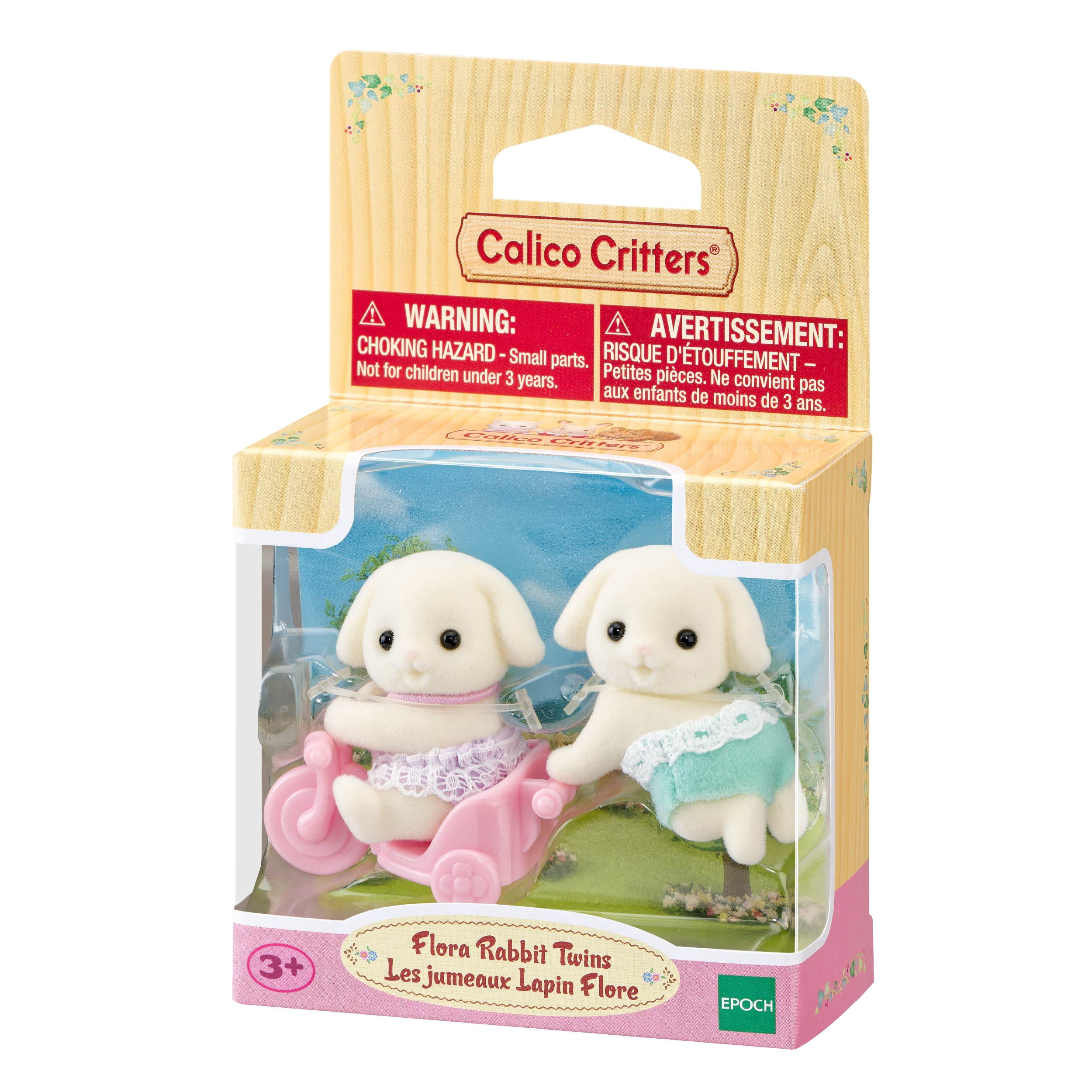 Calico Critters Flora Rabbit Twins, Collection of 2 Doll Figures
