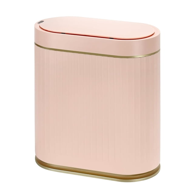 Bote de basura con sensor de movimiento para baño con tapa, cubo de basura automático de 7.5 litros, basurero delgado impermeable de plástico, decoración de baño para dormitorio, oficina