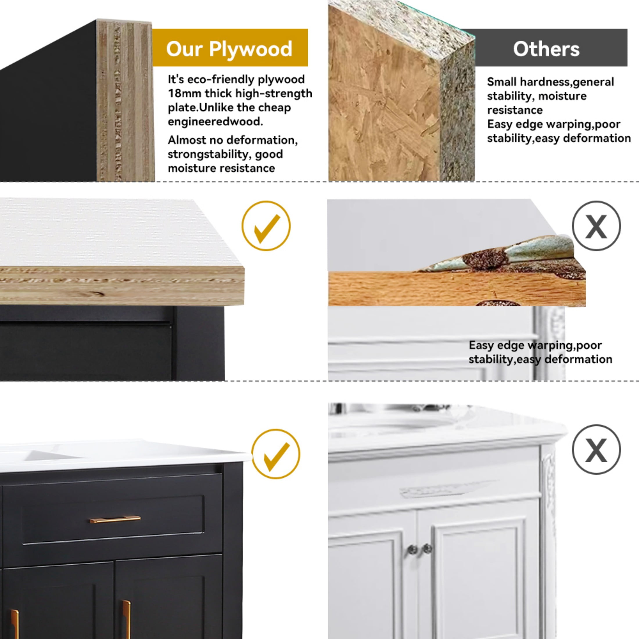 48"Bathroom Vanity, Freestanding Bathroom Vanities with Sink,Bathroom Storage Cabinet with 4 Soft close doors and 4 drawers, Black