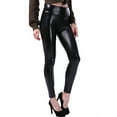 thumbnail image 2 of Leggings de cuero para mujer Qarigey Otoño Invierno cálido Cintura alta adelgazante Negro XXXL, 2 of 6