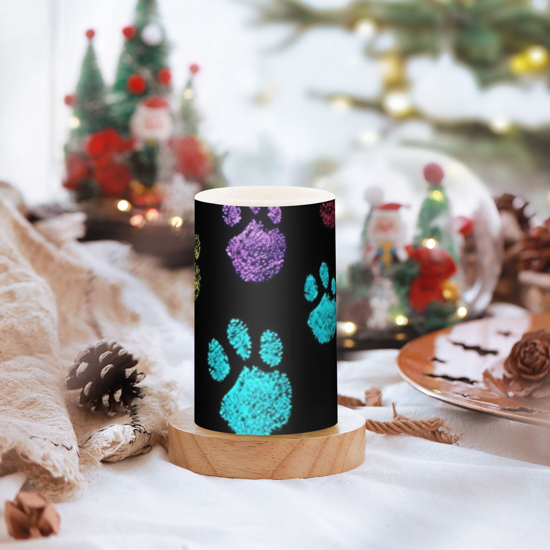 Dog Paws Or Claws Flameless Candles&nbsp;LED Lights Battery Operated Candles with Remote and Timers Flicker Lights Votive Set of 2