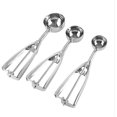 thumbnail image 1 of Stainless Steel Ice Cream Scoop Set, 3 Sizes, Cookie Dough Scoops with Trigger Release, 1 of 7