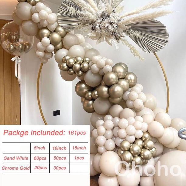 Kit de arco de guirnalda de globos blanco crema Beige, decoración de compromiso, boda, Bautismo, Baby Shower, fiesta de cumpleaños