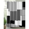 thumbnail image 2 of Abstract Art Shower Curtain, White Black Gray Splice Waterproof Shower Curtain Set with 12 Hooks Lightweight Washable Fabric Shower Curtains for Bathroom 72x84 Inches, 2 of 6