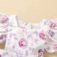 thumbnail image 4 of MZXELPRJD Baby Girl Romper Floral Ruffle Boys' Clothing Sets Trim Romper with Headband Fleece Onesie 12-18 Months Baby Boy Santa Outfit 0-3 Months Sweater Onesie Baby Girl Kids Cheerleading Outfit, 4 of 9
