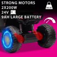 thumbnail image 3 of Holaki 24V Kids Ride-On ATV Quad w/ Bluetooth, 8km/h Max, Treaded Tires, LED Lights, USB, MP3, power display,volume - Rose, 3 of 9