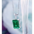 thumbnail image 5 of Gem Stone King 6.52 Cttw Green Nano Emerald and White Diamond Pendant Necklace for Women | 925 Sterling Silver | Emerald Cut 14X10MM | With 18 inch Chain, 5 of 5
