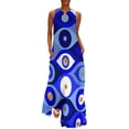 thumbnail image 2 of Greek Mati Mataki - Matiasma Evil Eye blues Long Dress eving dresses wom Wom dresses summer Dress, 2 of 7