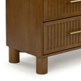 thumbnail image 6 of Sera Fluted 6 Drawer Dresser with Brass Handle, Pecan, 6 of 8