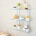 thumbnail image 5 of Danya B. Bathroom Wall Shelving Unit – Decorative Wall-Mount 3-Tier Adjustable Glass Wall Shelves on Aluminum Bars, 5 of 8