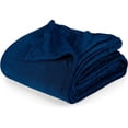thumbnail image 1 of Navy Fleece Blanket Twin Size Lightweight Fuzzy Soft Anti-Static Microfiber Bed Blanket (90x66 Inch), 1 of 8