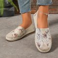 thumbnail image 2 of LTTVQM Loafers For Women Vintage Knit Embrioderied Flower Breathable Slip On Flats Non Slip Low Heels Comfortable Retro Dress Walking Canvas Shoes Red 36(US-5.5), 2 of 4