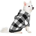 thumbnail image 2 of Goofa White And Black Plaid Pattern Small Dog Sweater Hoodies Pet Grey Hooded Soft Fleece Sweatshirts with Pocket Fall Winter Puppy Cat Sweaters Warm Clothes-XX-Large, 2 of 8