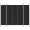 thumbnail image 3 of vidaXL 5-Panel Room Divider Black 250x200 cm Fabric, 3 of 5