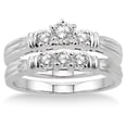 thumbnail image 2 of 0.50 Carat Three Stone Bridal Set with Round Cut Diamond in 10k white Gold, 2 of 3