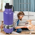 thumbnail image 6 of AGH 32oz Water Bottle with Detachable Bowl, Portable Dog Water Bottle Food Feeding, Double Wall Vacuum Flask Stainless Steel Dog Travel Water Bottle for Walking and Hiking, Purple, 6 of 9