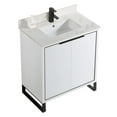 thumbnail image 2 of Fine Fixtures Opulence Collection 30 in. W x 18 in. D x 33 in. H Bathroom Vanity in White Matte with White Carrara Sintered Stone Sink - Black hardware, 2 of 8