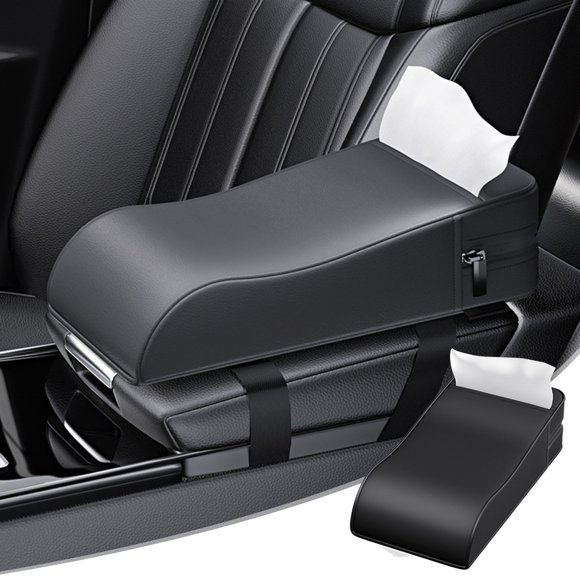 TIMIFIS Boosting Pad Automotive Armrest Cushion Armrest Right Elbow Support Universal Raised Leather Pad Central Armrest Box Function Tissue Box Automotive Supplies Other Exterior Accessories