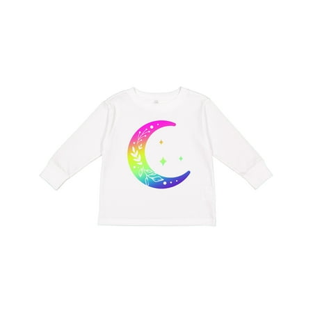

Inktastic Crescent Moon with Rainbow Colors and Stars Gift Toddler Boy or Toddler Girl Long Sleeve T-Shirt
