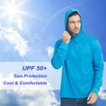 thumbnail image 3 of ProtectX 2-Pack High Visibility Lightweight Long Sleeve Hoodie, Sun Protection UPF 50+ Quick-Dry, SPF UV Shirt, Active Wear - Sky Blue, Large, 3 of 10