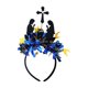thumbnail image 2 of Diadema colorida para el Festival del Medio | Decoración de faroles de castillo | Accesorio para el cabello de fiesta navideña de plástico azul | Diadema decorativa de terciopelo | 1 pieza | 25x23cm, 2 of 6