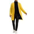 thumbnail image 2 of INSPIRE CHIC Men's Coat Notched Lapel Single Breasted Mid-Weight Long Sleeve Coat 2XL Golden Yellow, 2 of 7