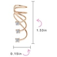 thumbnail image 4 of Bling Jewelry Triple Spiral CZ Crawlers Wire CZ Ear Cuff Pin Earring Gold Sterling Silver, 4 of 6