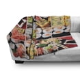 thumbnail image 3 of Japanese Soft Flannel Fleece Throw Blanket, Cuisine Sushi Fish Raw Meat Rolls South East Fast Food Ceremony Artwork, Cozy Plush for Indoor and Outdoor Use, 50" x 60", Multicolor, by Ambesonne, 3 of 6