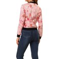 thumbnail image 4 of INSPIRE CHIC Women's Bomber Jacket Slim Fit Lightweight Zip Up Jacket M Pink, 4 of 7